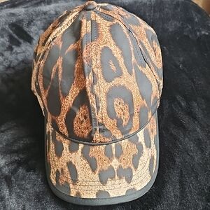 Leopard Print Baseball Cap Waterproof Silky Feel, 100% Polyester